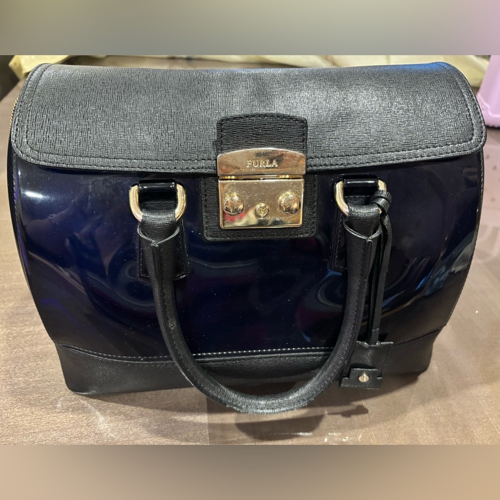 Furla Black and Gold Women's Bag